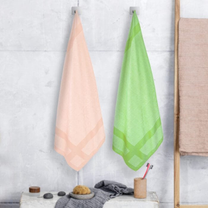 100% Pure Bamboo Bath Towel Pack of 2 – Pin Stripe, Soft & Eco-Friendly