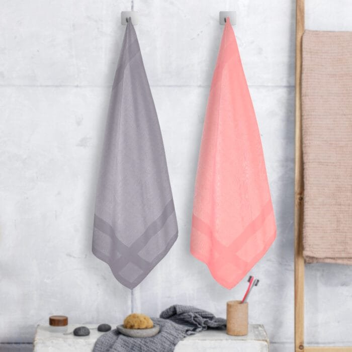 100% Pure Bamboo Bath Towel Pack of 2 – Pin Stripe, Soft & Eco-Friendly