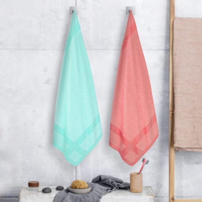 100% Pure Bamboo Bath Towel Pack of 2 – Pin Stripe, Soft & Eco-Friendly