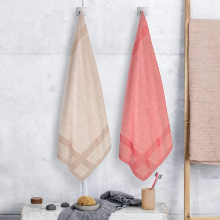 100% Pure Bamboo Bath Towel Pack of 2 – Pin Stripe, Soft & Eco-Friendly