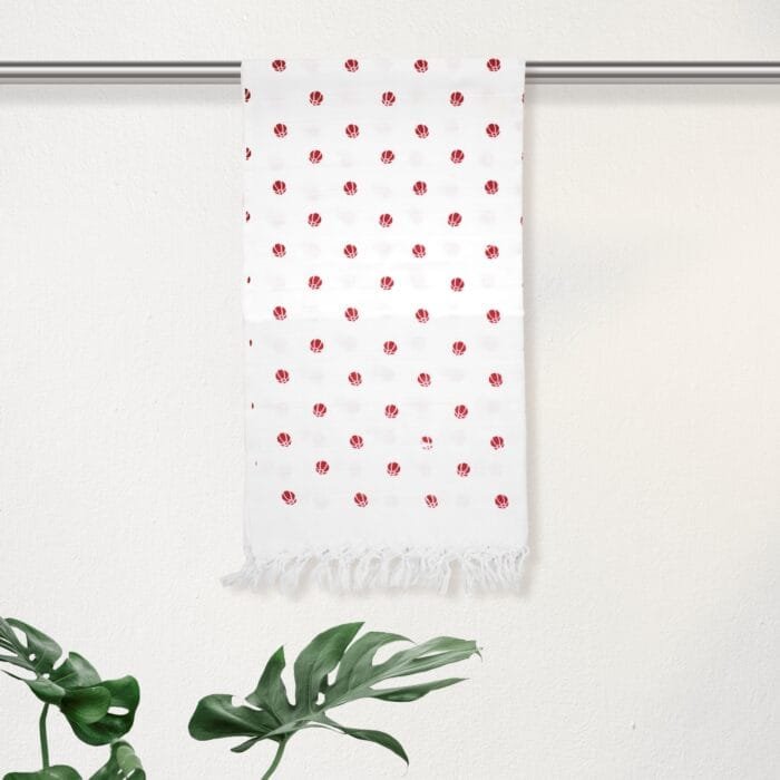 Pure Cotton Twin Layer Bath Towels 30x60 Inch, Pack of 2, White with Modern Contemporary Prints