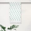 Pure Cotton Twin Layer Bath Towels 30x60 Inch, Pack of 2, White with Modern Contemporary Prints
