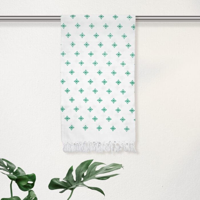 Pure Cotton Twin Layer Bath Towels 30x60 Inch, Pack of 2, White with Modern Contemporary Prints