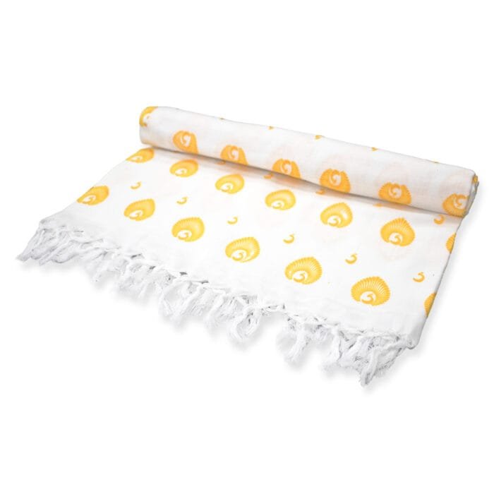 Pure Cotton Twin Layer Bath Towels 30x60 Inch, Pack of 2, White with Modern Contemporary Prints