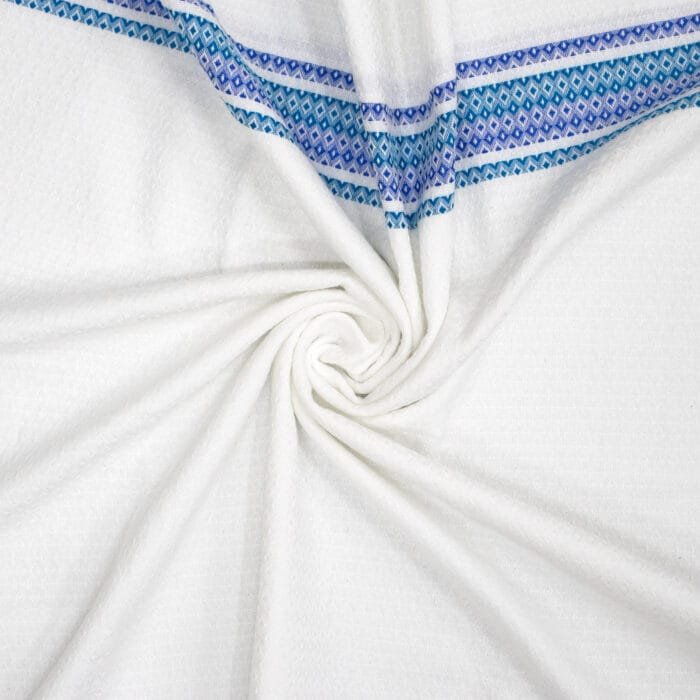 04 100% Pure Cotton Bath Towels Pack of 2 - 30 x 60 Inches- White with Multicolour Border