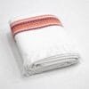 05 100% Pure Cotton Bath Towels Pack of 2 - 30 x 60 Inches- White with Multicolour Border