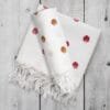 Pure Cotton Twin Layer Bath Towels 30x60 Inch, Pack of 2, White with Modern Contemporary Prints
