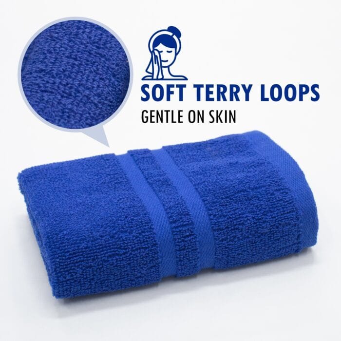 02 Terry Cotton Hand Towels Pack of 6 – 14x21 Inches