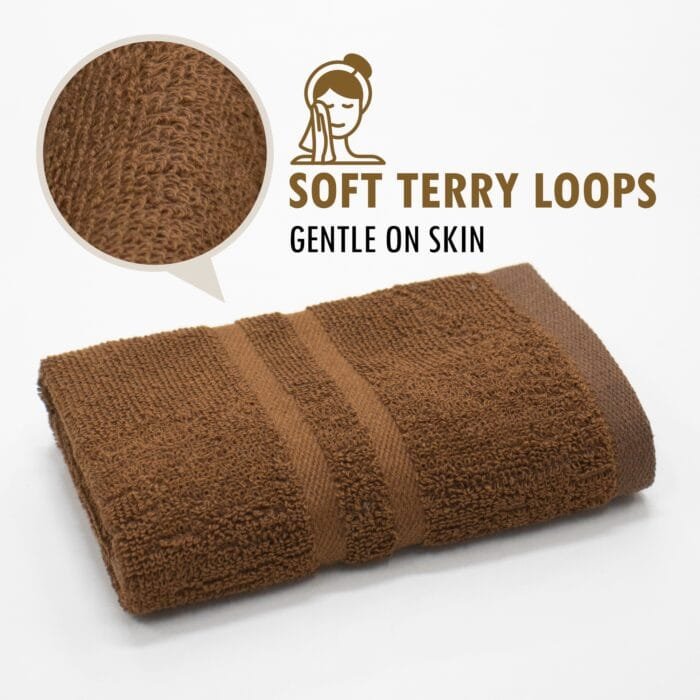 02 Terry Cotton Hand Towels Pack of 6 – 14x21 Inches