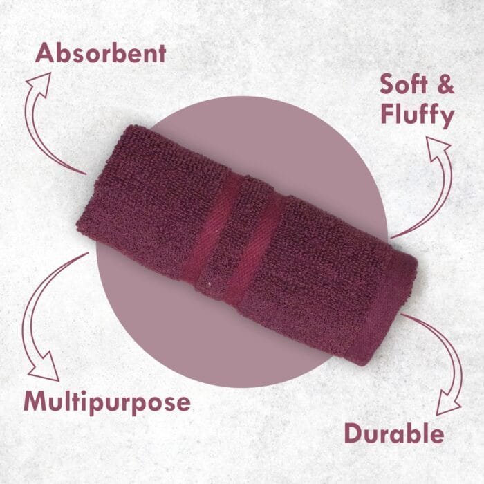 03 Terry Cotton Hand Towels Pack of 6 – 14x21 Inches