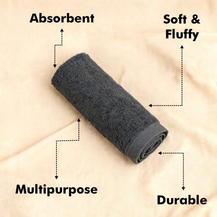 100% Cotton Terry Face Towels Pack of 6 – 12x12 Inches