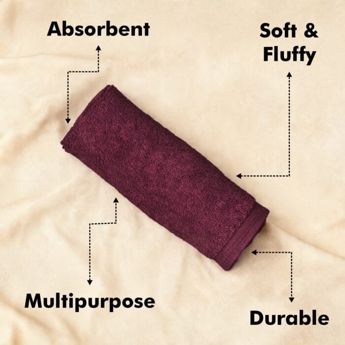 100% Cotton Terry Face Towels Pack of 6 – 12x12 Inches