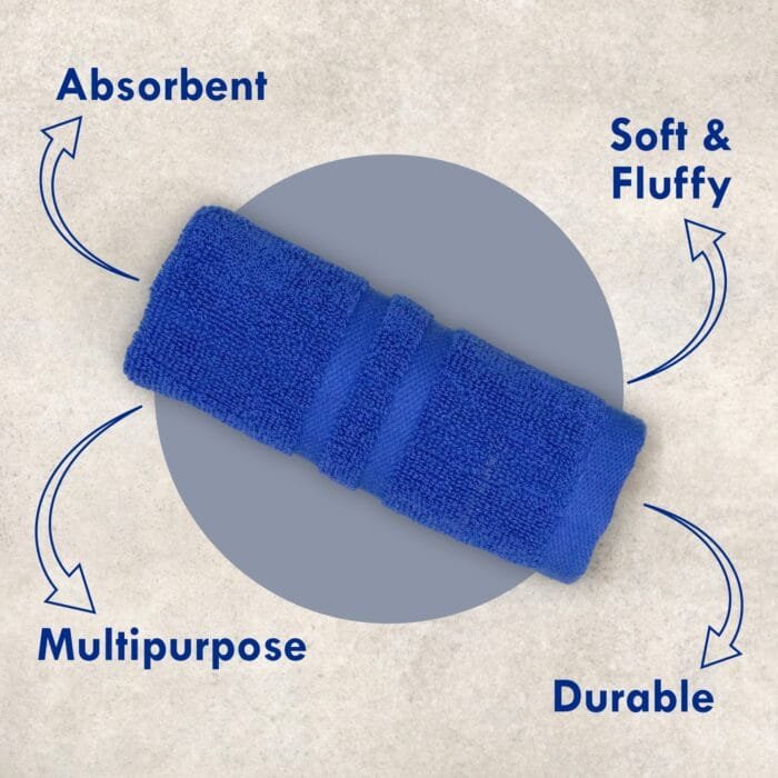 03 Terry Cotton Hand Towels Pack of 6 – 14x21 Inches