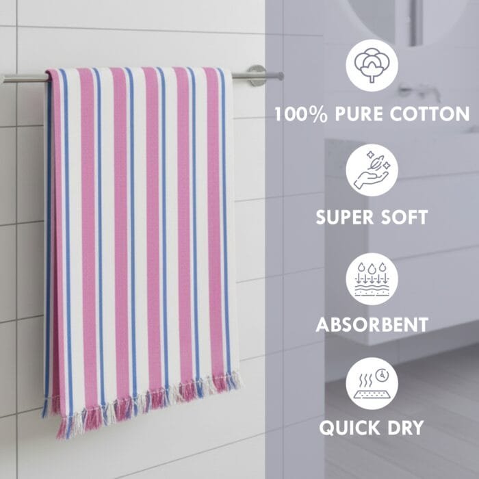 100% Cotton Bath Towels 30x60 Inch, Pack of 2, Quick Dry