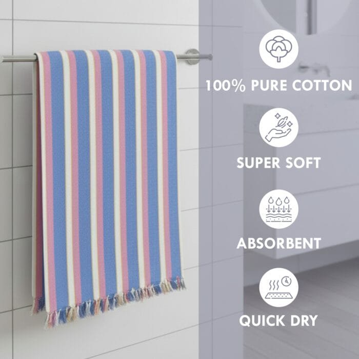 100% Cotton Bath Towels 30x60 Inch, Pack of 2, Quick Dry