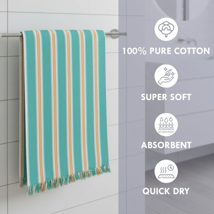 100% Cotton Bath Towels 30x60 Inch, Pack of 2, Quick Dry
