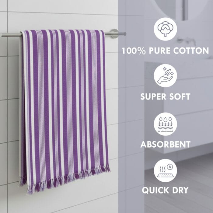 100% Cotton Bath Towels 30x60 Inch, Pack of 2, Quick Dry