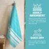 100% Pure Bamboo Bath Towel Highly Absorbent – Soft, Eco-Friendly