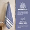 100% Pure Bamboo Bath Towel Highly Absorbent – Soft, Eco-Friendly