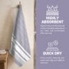 100% Pure Bamboo Bath Towel Highly Absorbent – Soft, Eco-Friendly