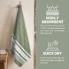 100% Pure Bamboo Bath Towel Highly Absorbent – Soft, Eco-Friendly