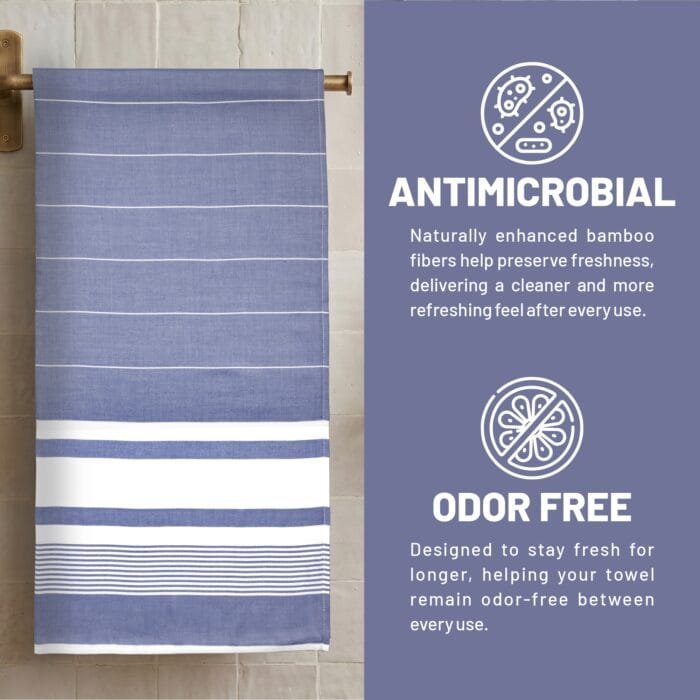 100% Pure Bamboo Bath Towel Highly Absorbent – Soft, Eco-Friendly