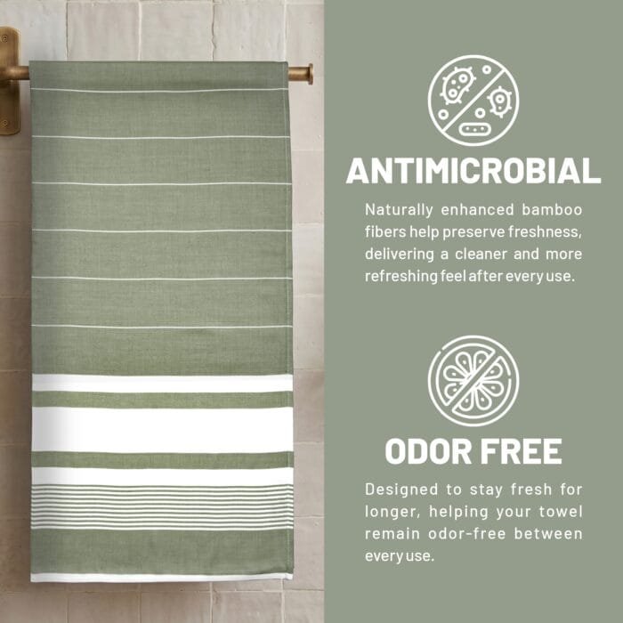 100% Pure Bamboo Bath Towel Highly Absorbent – Soft, Eco-Friendly